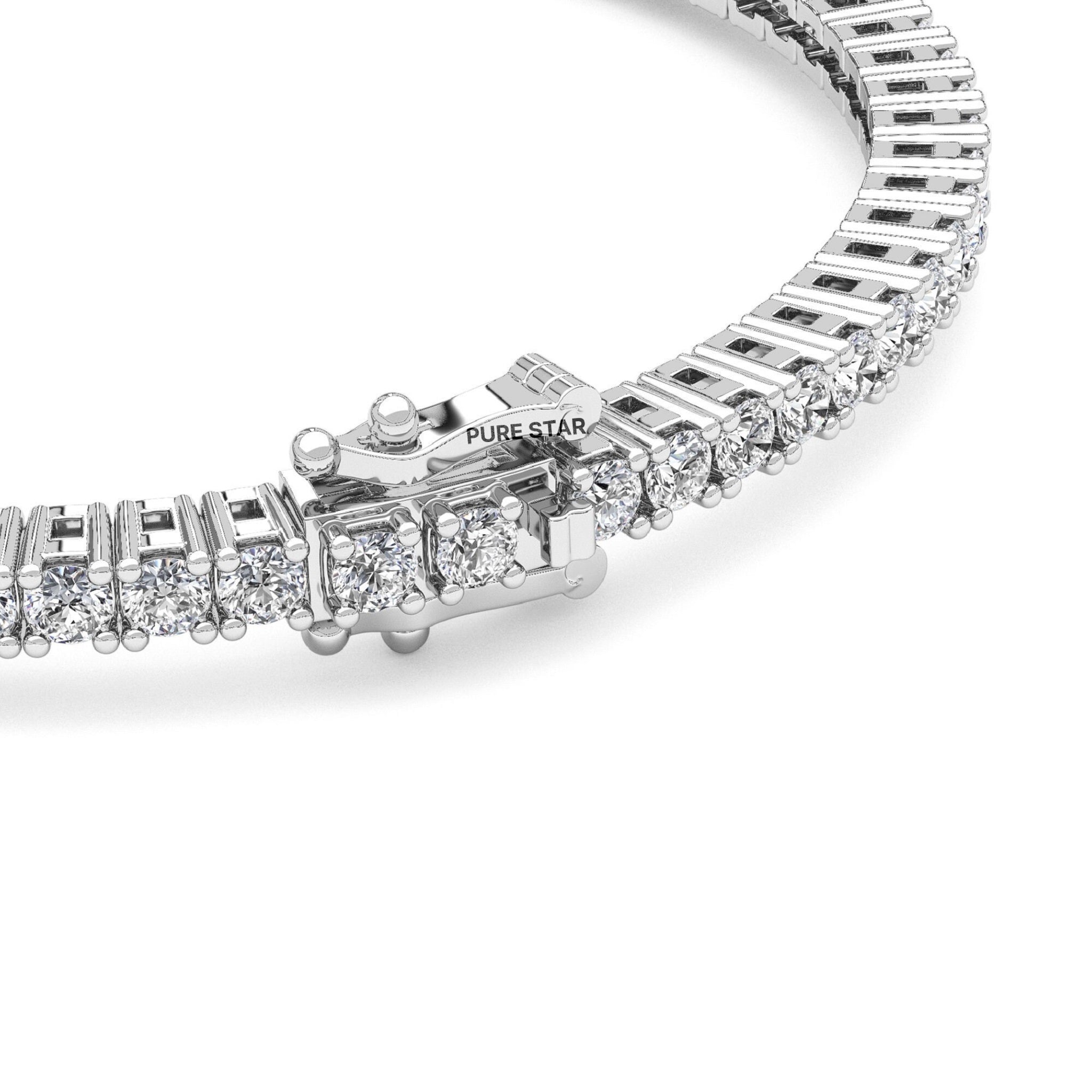 Four Prong Round Moissanite Tennis Bracelet 3 MM