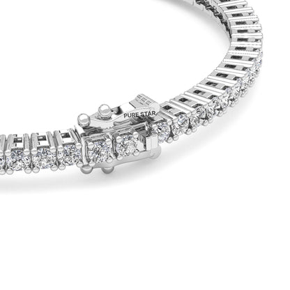 Four Prong Round Moissanite Tennis Bracelet 3 MM