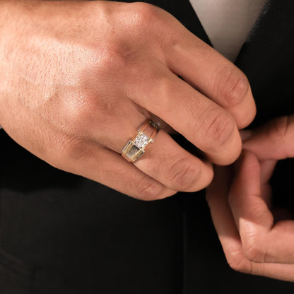 Single Round Diamond Mens Engagement Ring