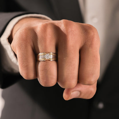 Single Round Diamond Mens Engagement Ring