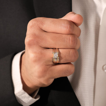 Single Round Diamond Mens Engagement Ring