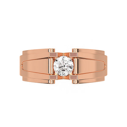 Single Round Diamond Mens Engagement Ring