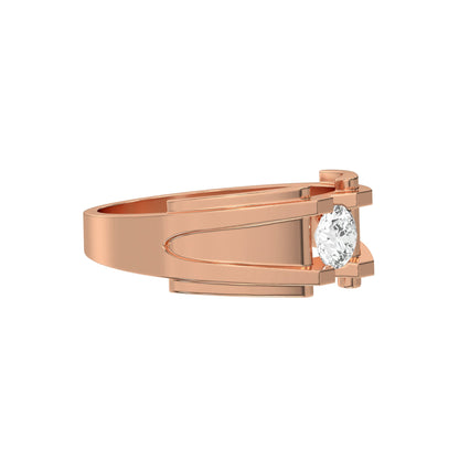 Single Round Diamond Mens Engagement Ring