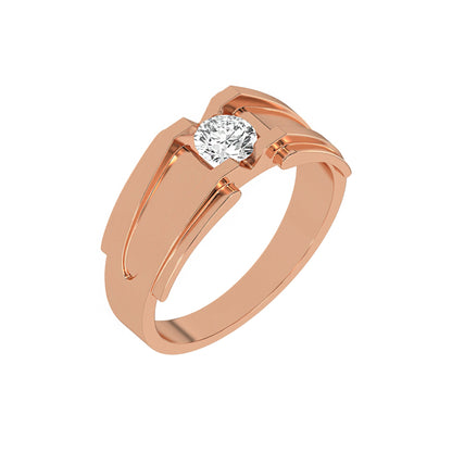 Single Round Diamond Mens Engagement Ring