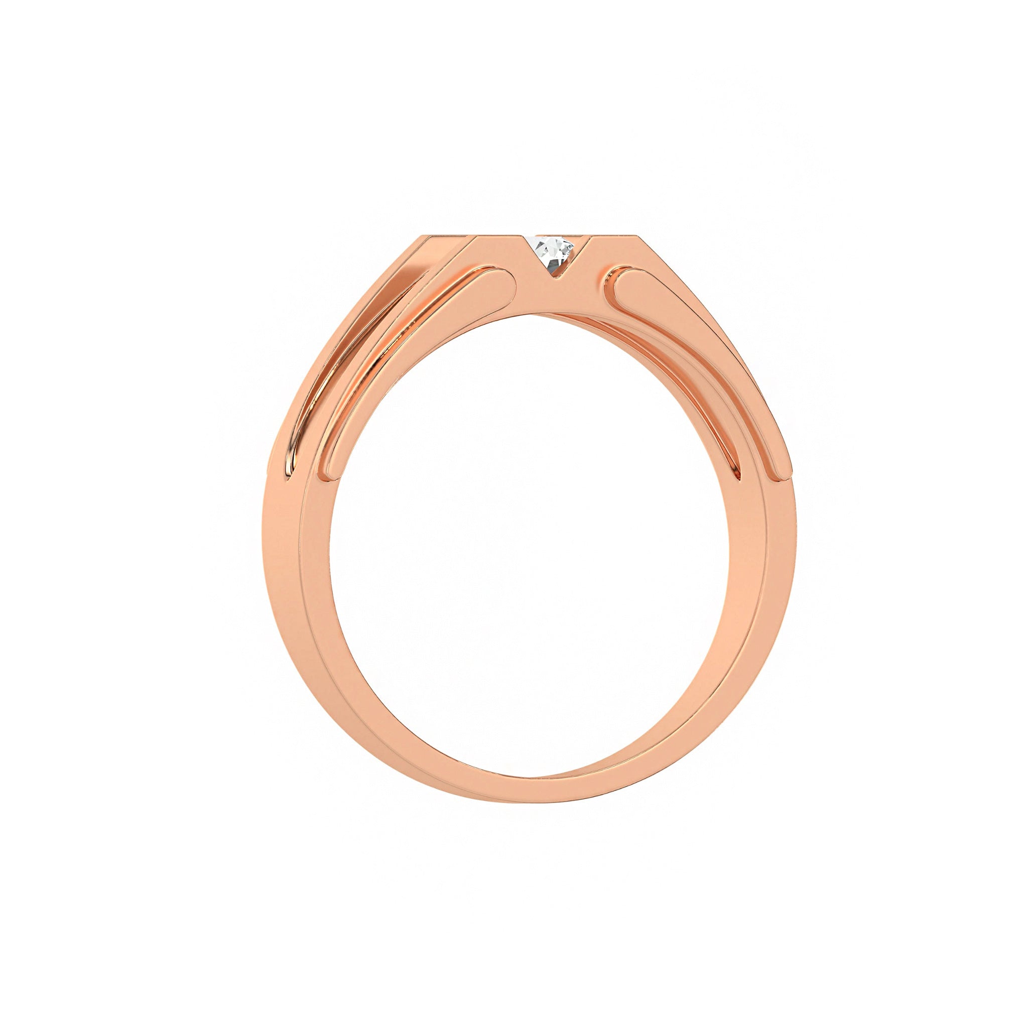 Single Round Diamond Mens Engagement Ring