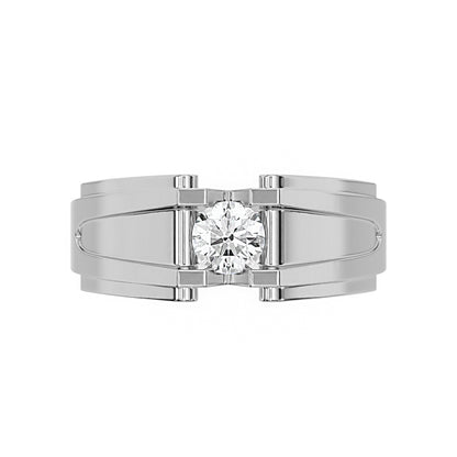 Single Round Diamond Mens Engagement Ring
