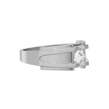 Single Round Diamond Mens Engagement Ring