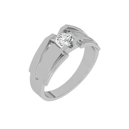 Single Round Diamond Mens Engagement Ring