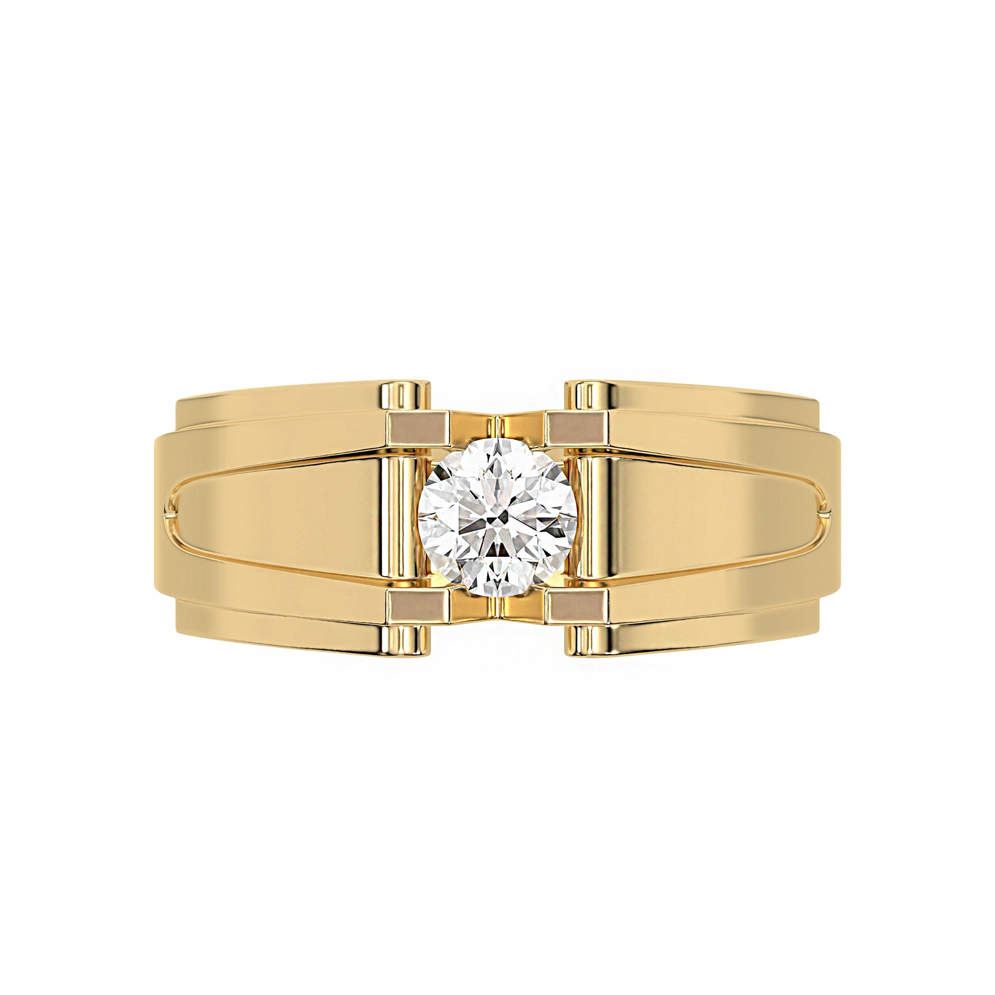 Single Round Diamond Mens Engagement Ring