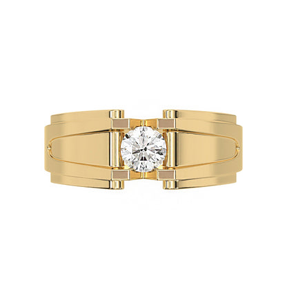 Single Round Diamond Mens Engagement Ring