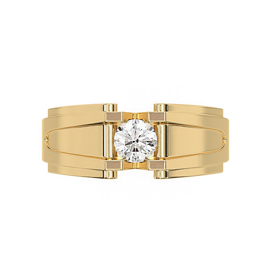 Single Round Diamond Mens Engagement Ring