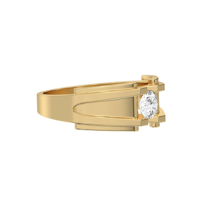 Single Round Diamond Mens Engagement Ring