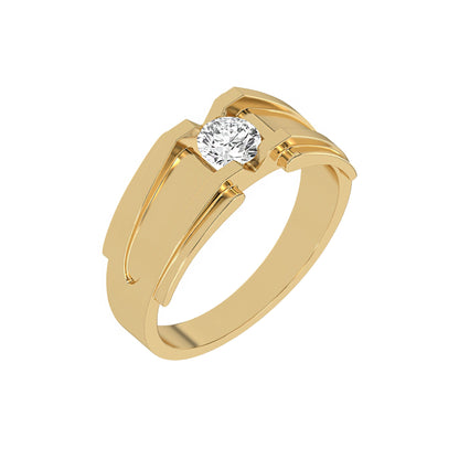 Single Round Diamond Mens Engagement Ring