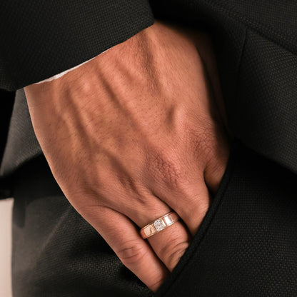 Classic Solitaire Round Mens Diamond Ring