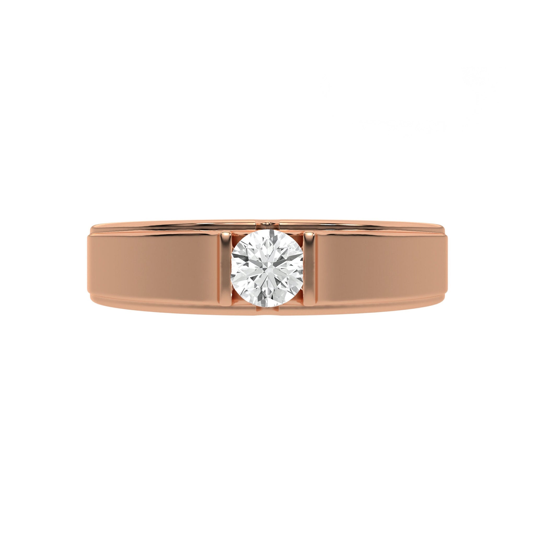 Classic Solitaire Round Mens Diamond Ring