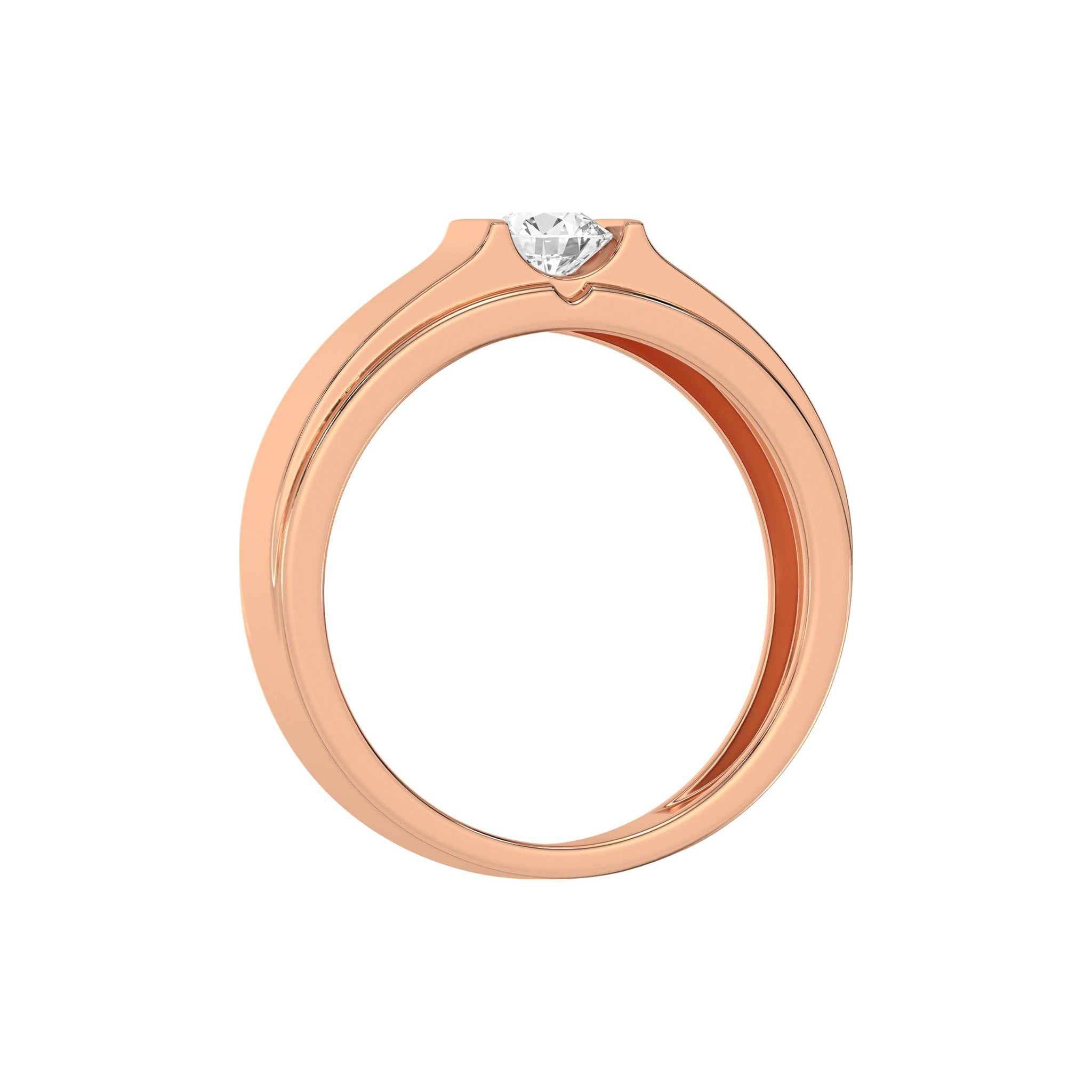 Classic Solitaire Round Mens Diamond Ring