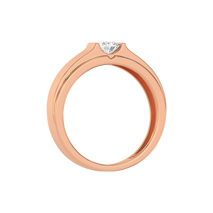 Classic Solitaire Round Mens Diamond Ring
