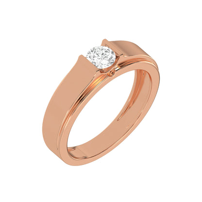 Classic Solitaire Round Mens Diamond Ring