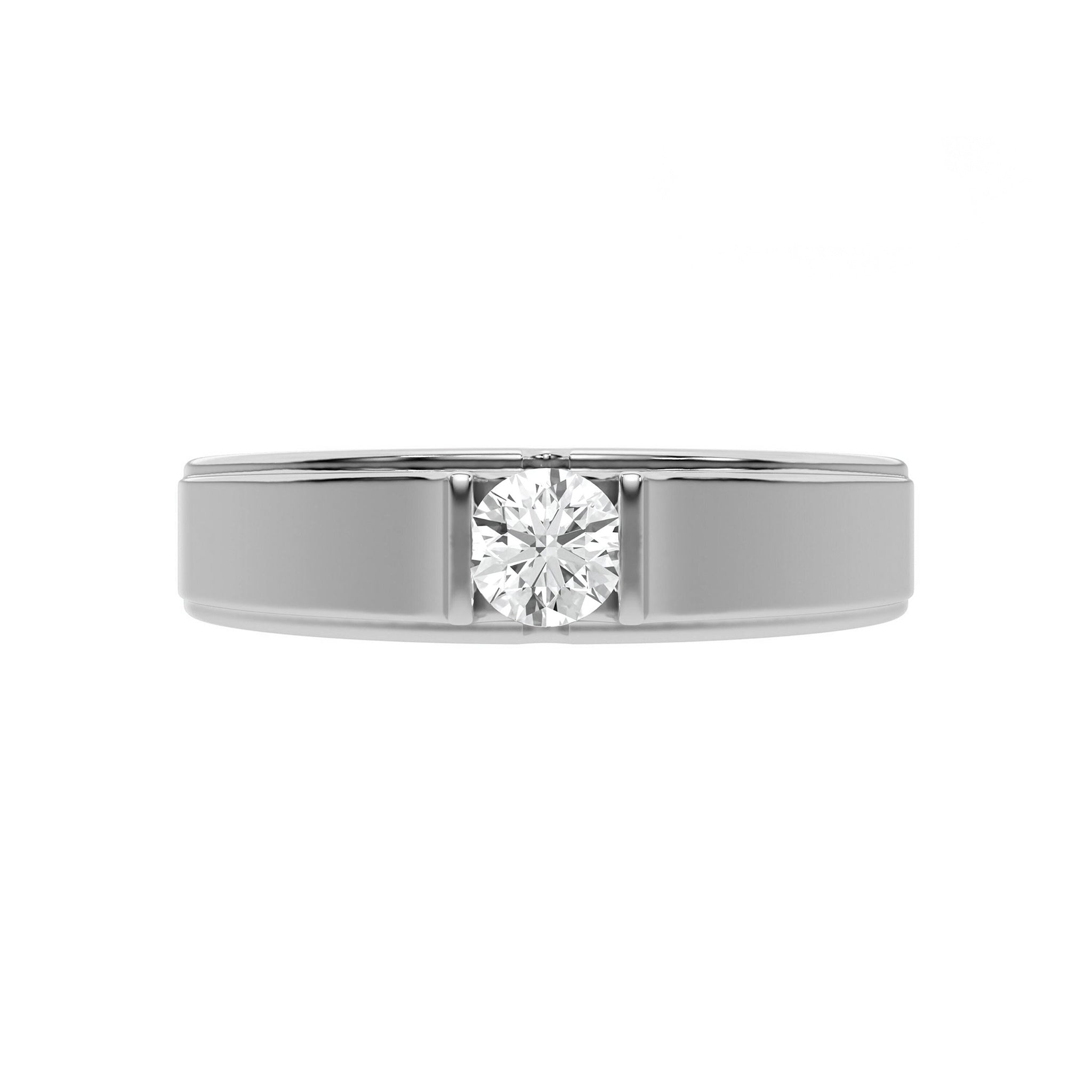 Classic Solitaire Round Mens Diamond Ring