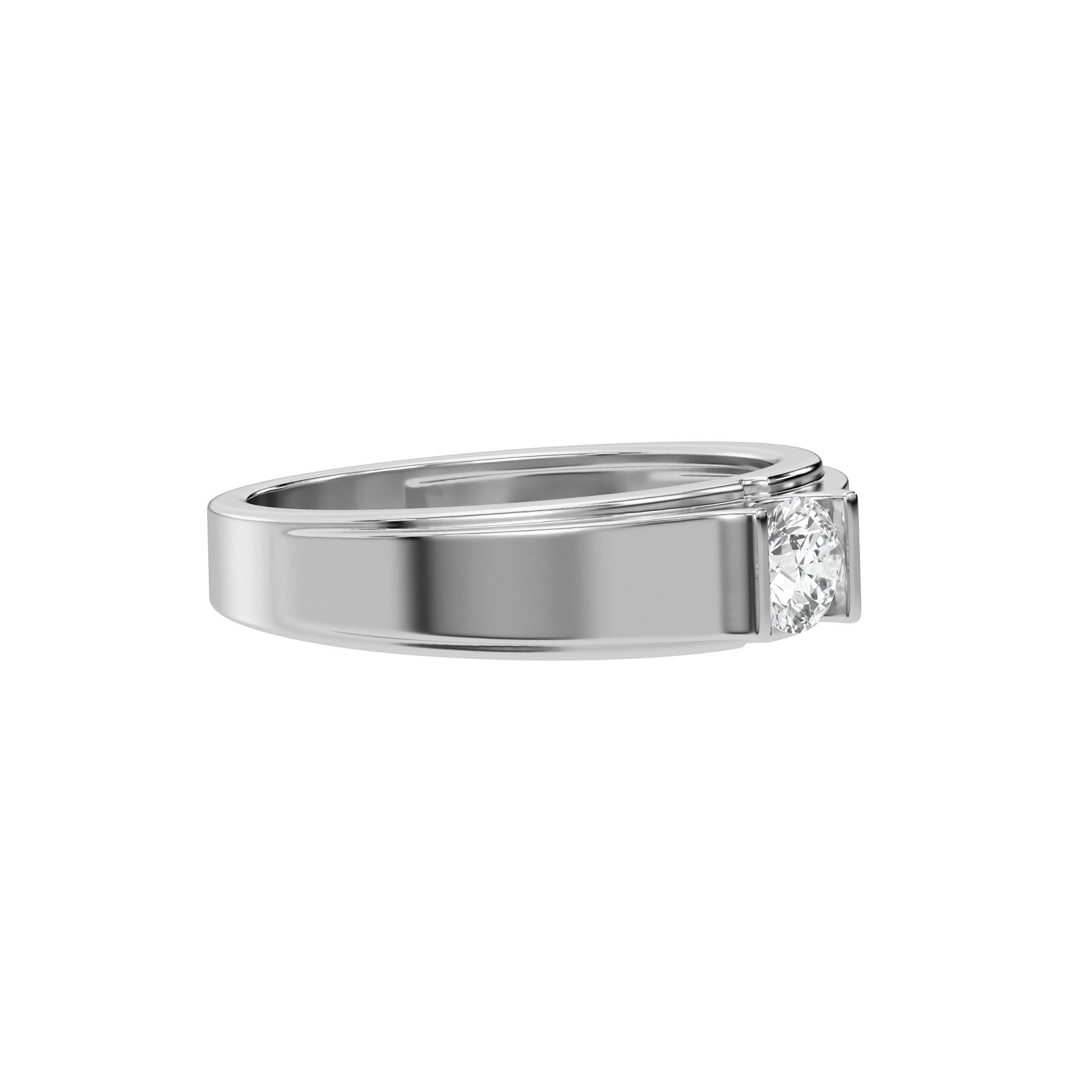 Classic Solitaire Round Mens Diamond Ring