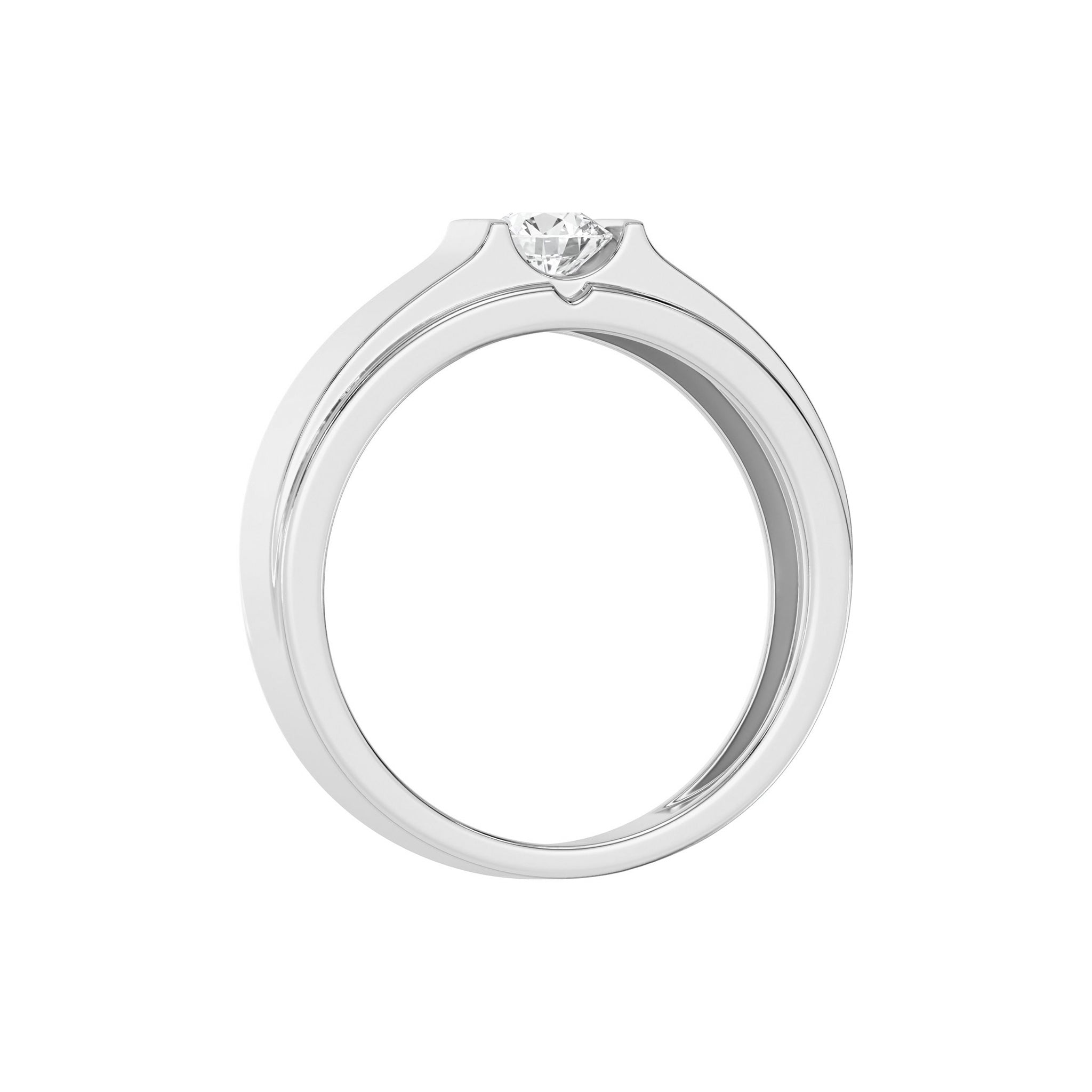 Classic Solitaire Round Mens Diamond Ring