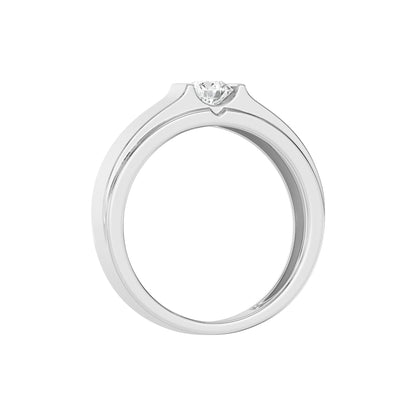 Classic Solitaire Round Mens Diamond Ring