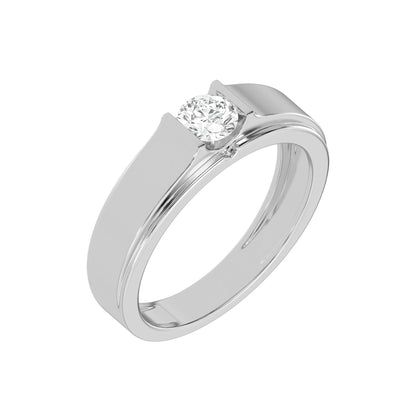 Classic Solitaire Round Mens Diamond Ring