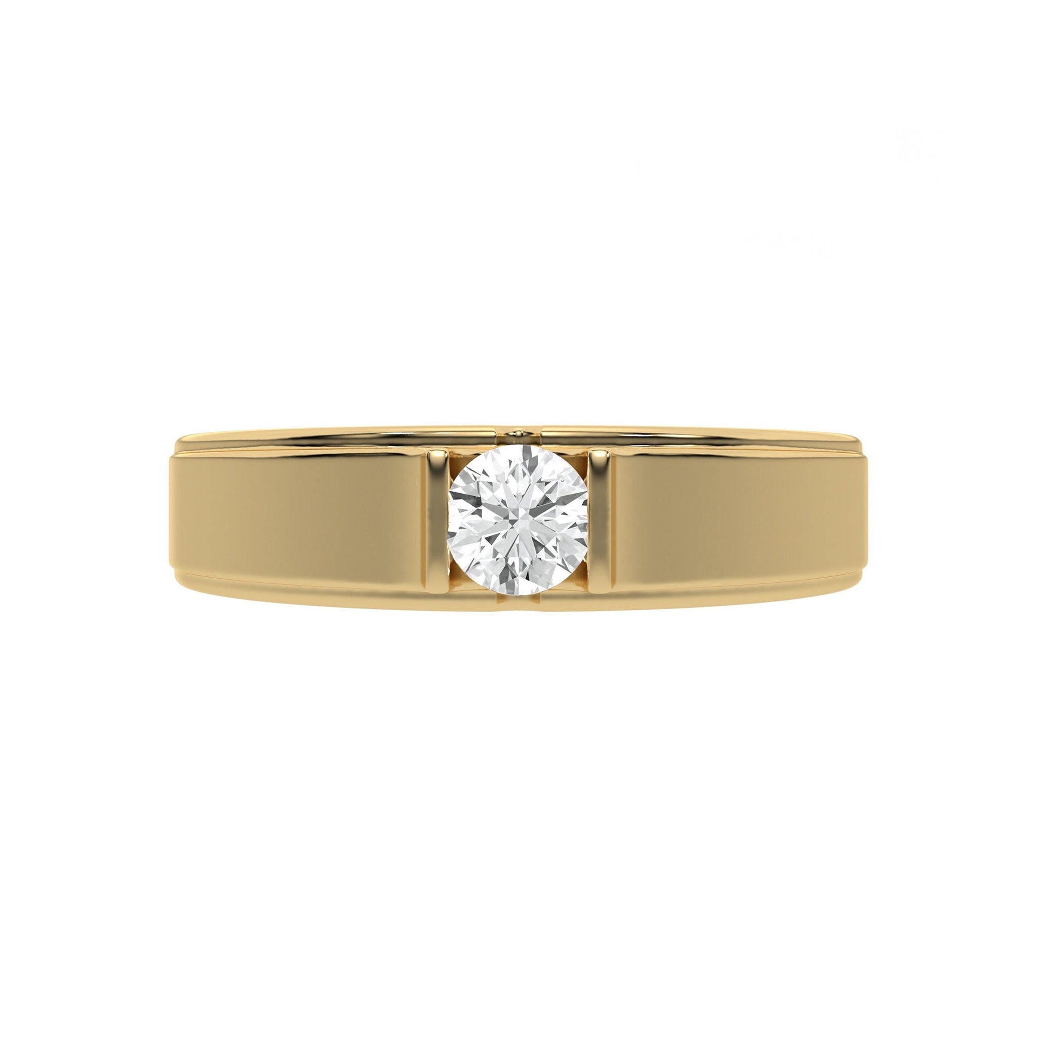 Classic Solitaire Round Mens Diamond Ring