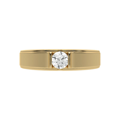 Classic Solitaire Round Mens Diamond Ring