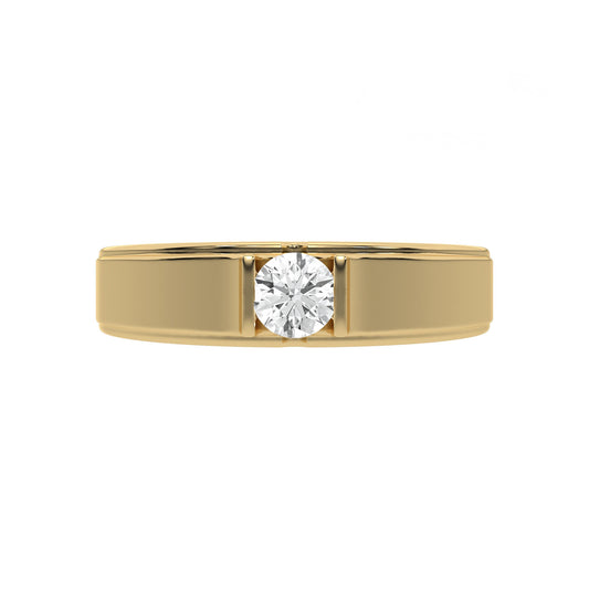 Classic Solitaire Round Mens Diamond Ring