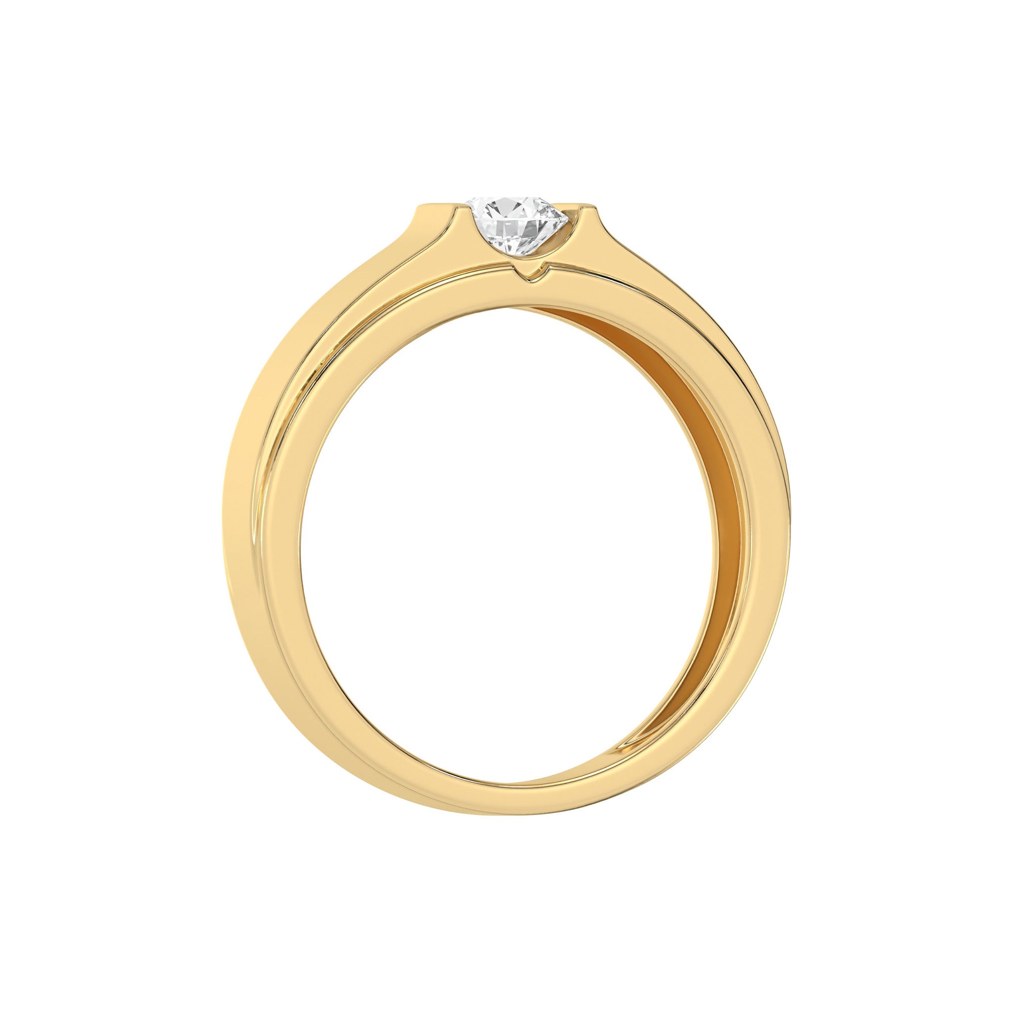 Classic Solitaire Round Mens Diamond Ring