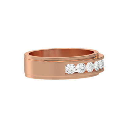 Six Stone Classic Mens Moissanite Diamond Wedding Ring