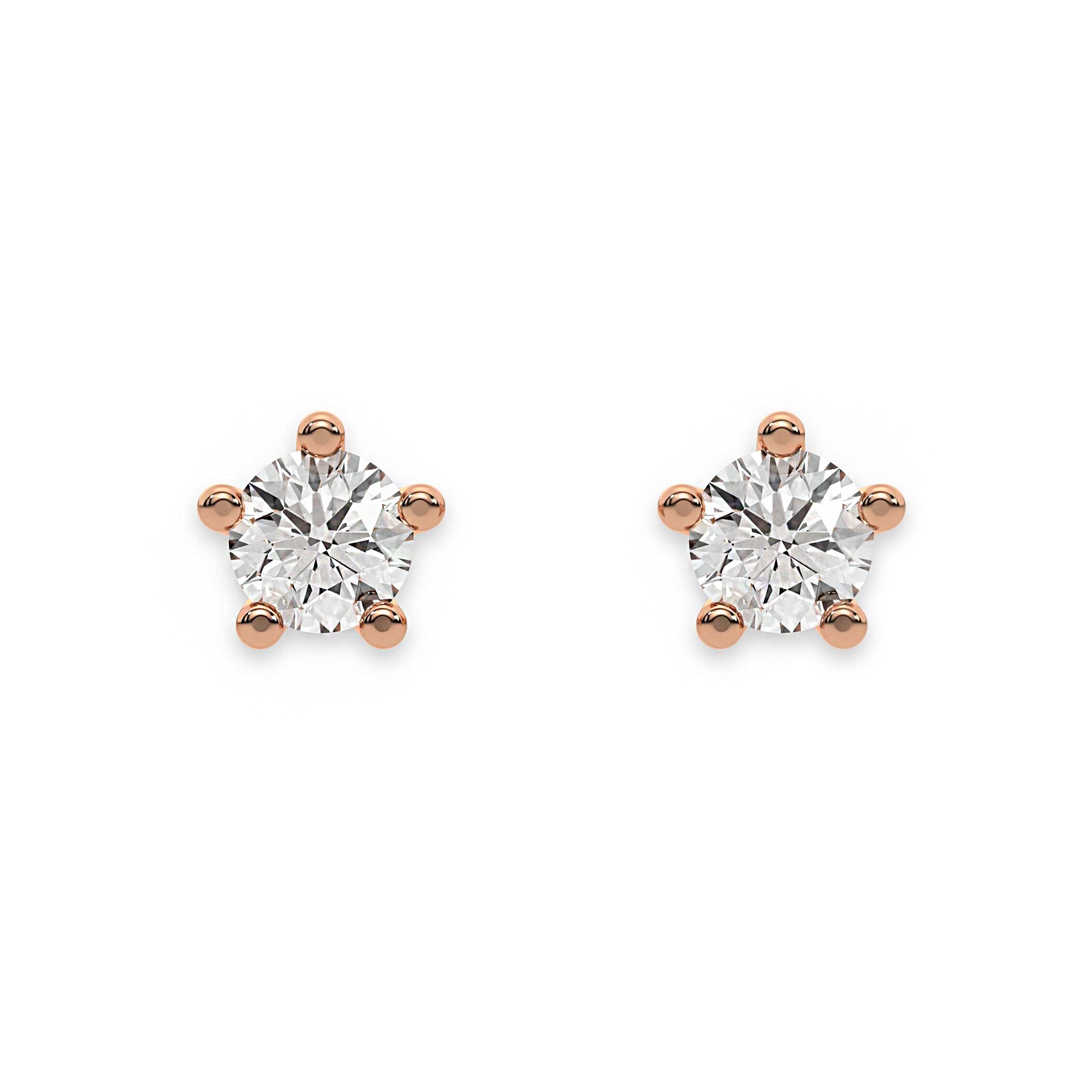 Dainty Round Diamond Stud Earrings 3.50 MM