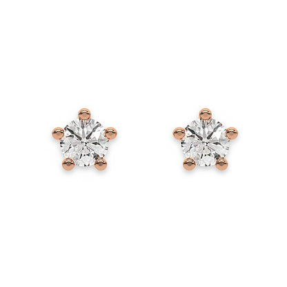 Dainty Round Diamond Stud Earrings 3.50 MM