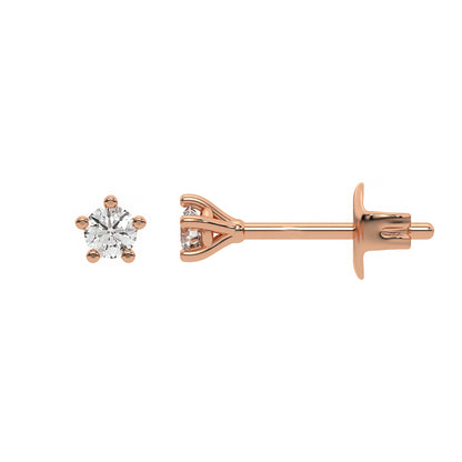 Dainty Round Diamond Stud Earrings 3.50 MM