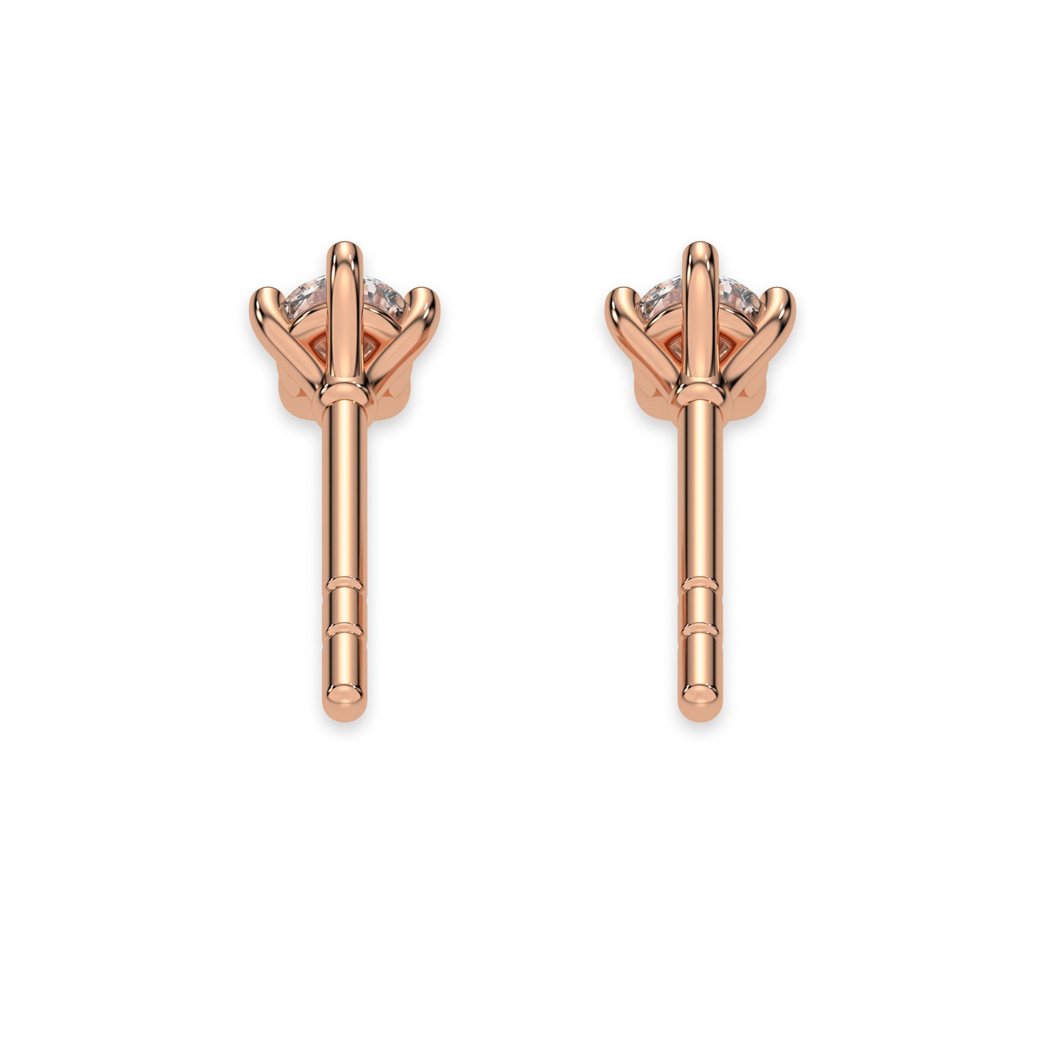 Dainty Round Diamond Stud Earrings 3.50 MM