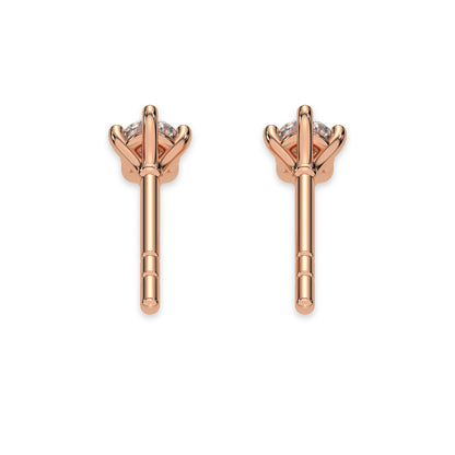 Dainty Round Diamond Stud Earrings 3.50 MM