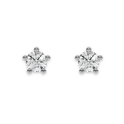 Dainty Round Diamond Stud Earrings 3.50 MM