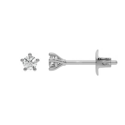 Dainty Round Diamond Stud Earrings 3.50 MM