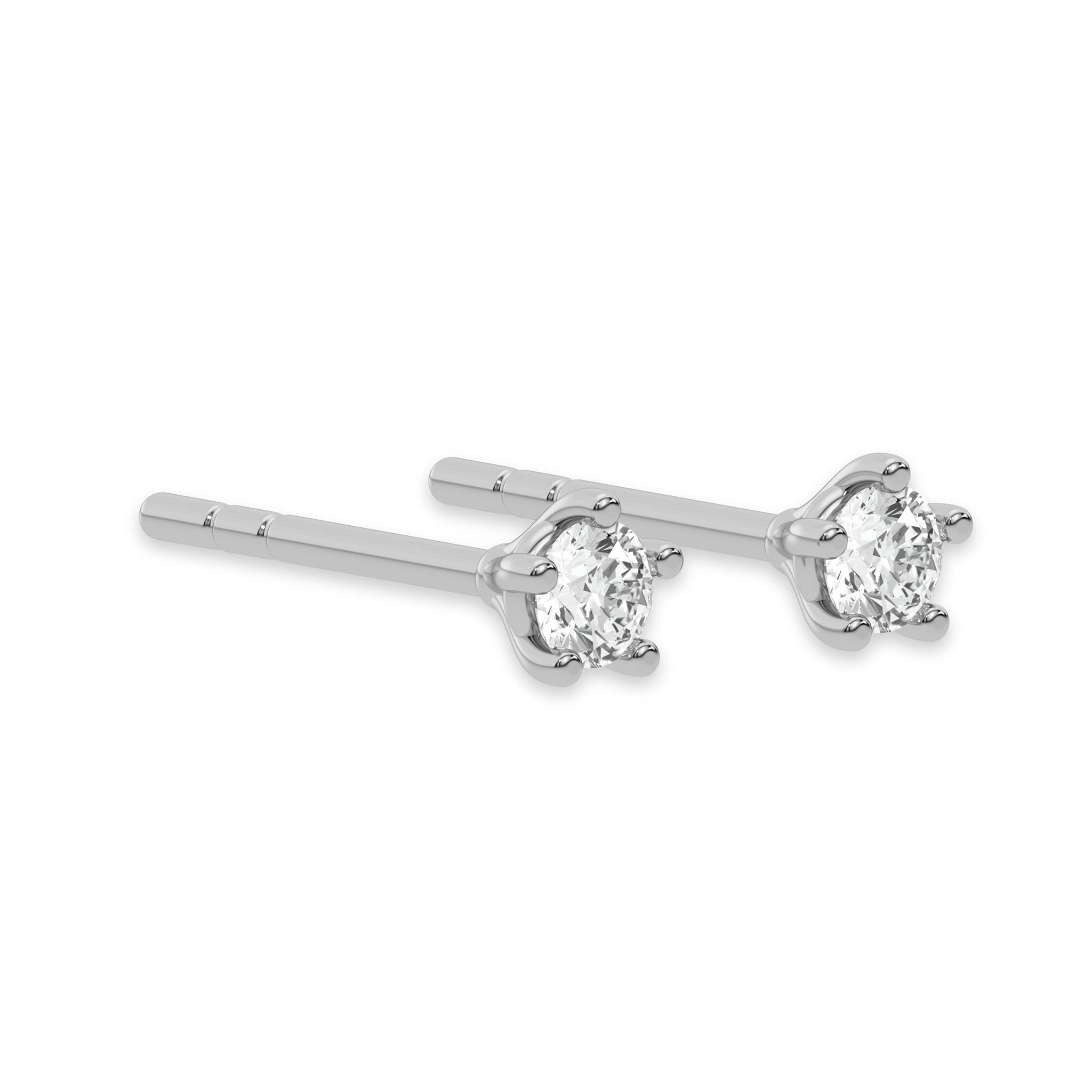 Dainty Round Diamond Stud Earrings 3.50 MM