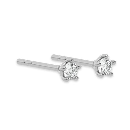 Dainty Round Diamond Stud Earrings 3.50 MM