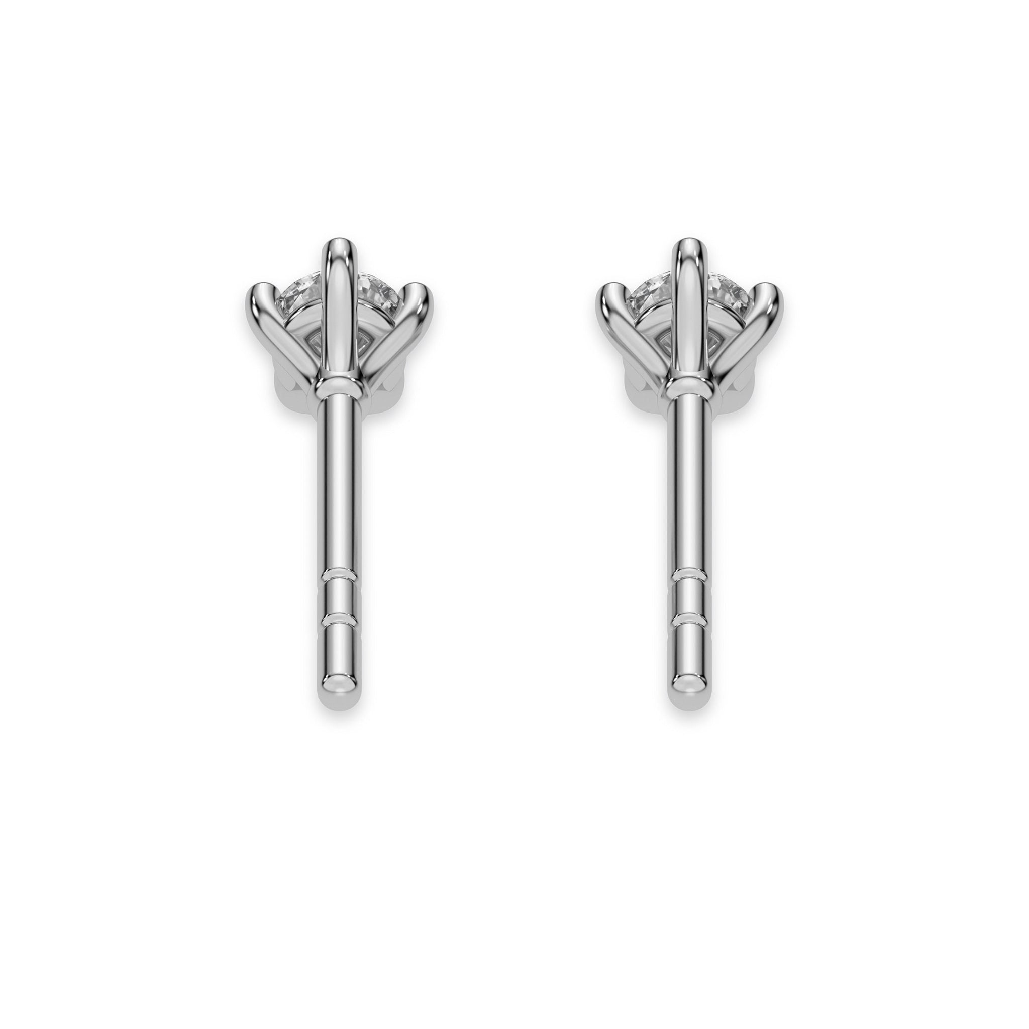 Dainty Round Diamond Stud Earrings 3.50 MM