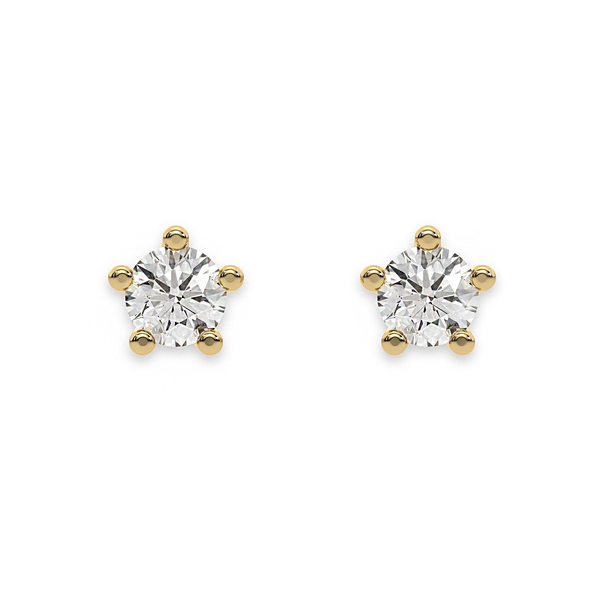 Dainty Round Diamond Stud Earrings 3.50 MM