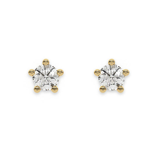 Dainty Round Diamond Stud Earrings 3.50 MM