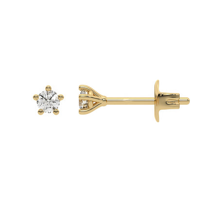 Dainty Round Diamond Stud Earrings 3.50 MM