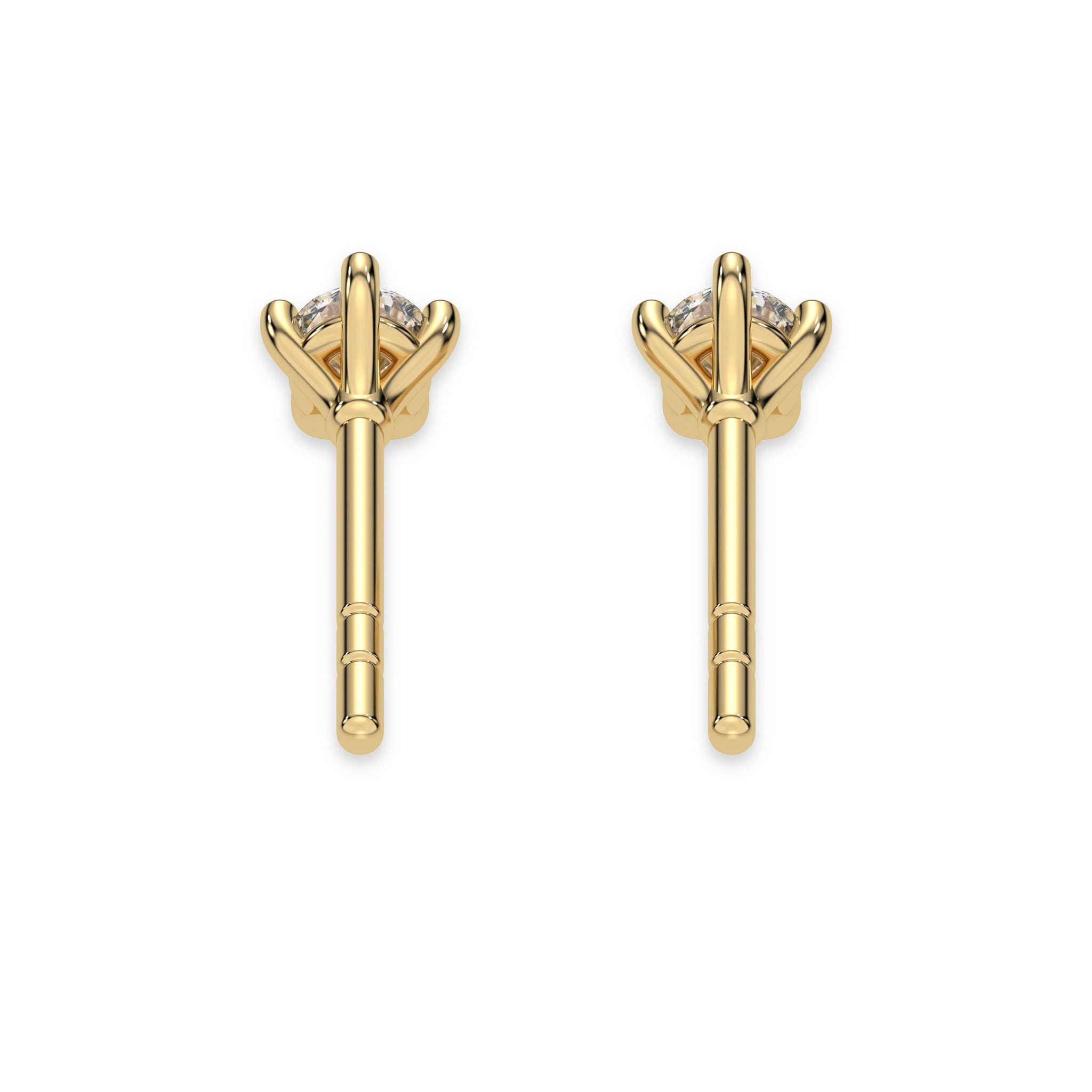 Dainty Round Diamond Stud Earrings 3.50 MM