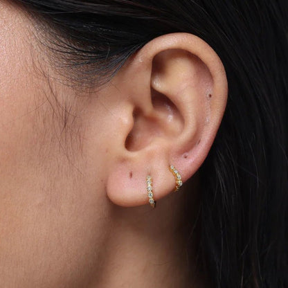 Small Round Huggie Hoop Earrings