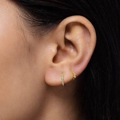 Small Round Huggie Hoop Earrings