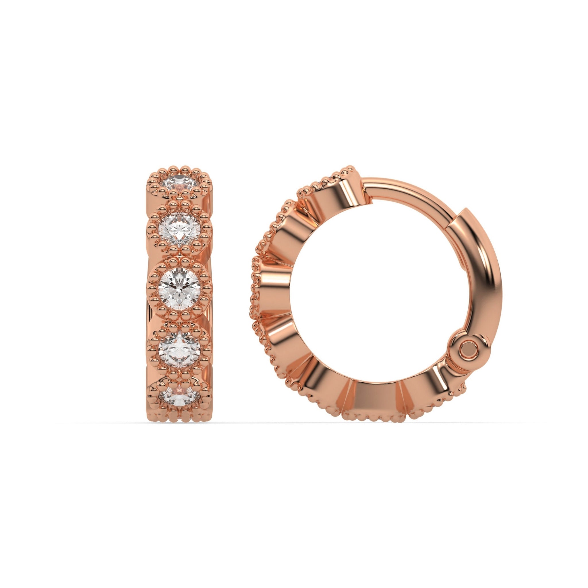 Small Round Huggie Hoop Earrings