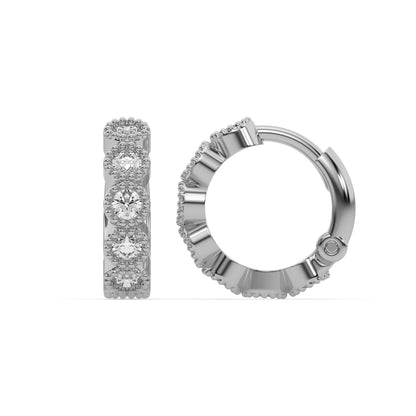 Small Round Huggie Hoop Earrings